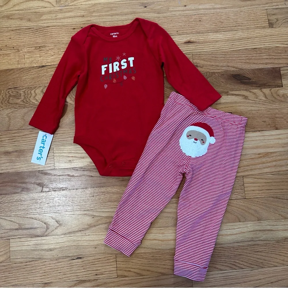 NWT Carter’s My First Christmas 2 Piece Set size 18 Months